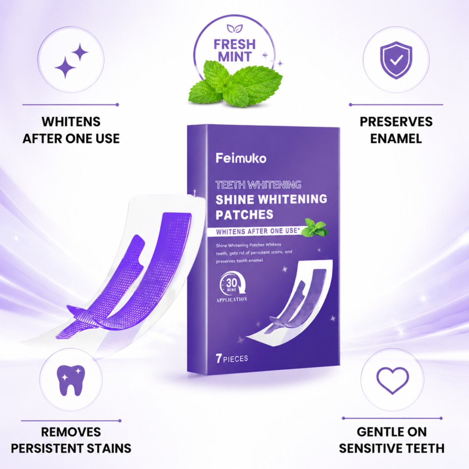 7/14/21/28 PCS Purple Teeth Wh - Whitening Strip 3D recension och pris