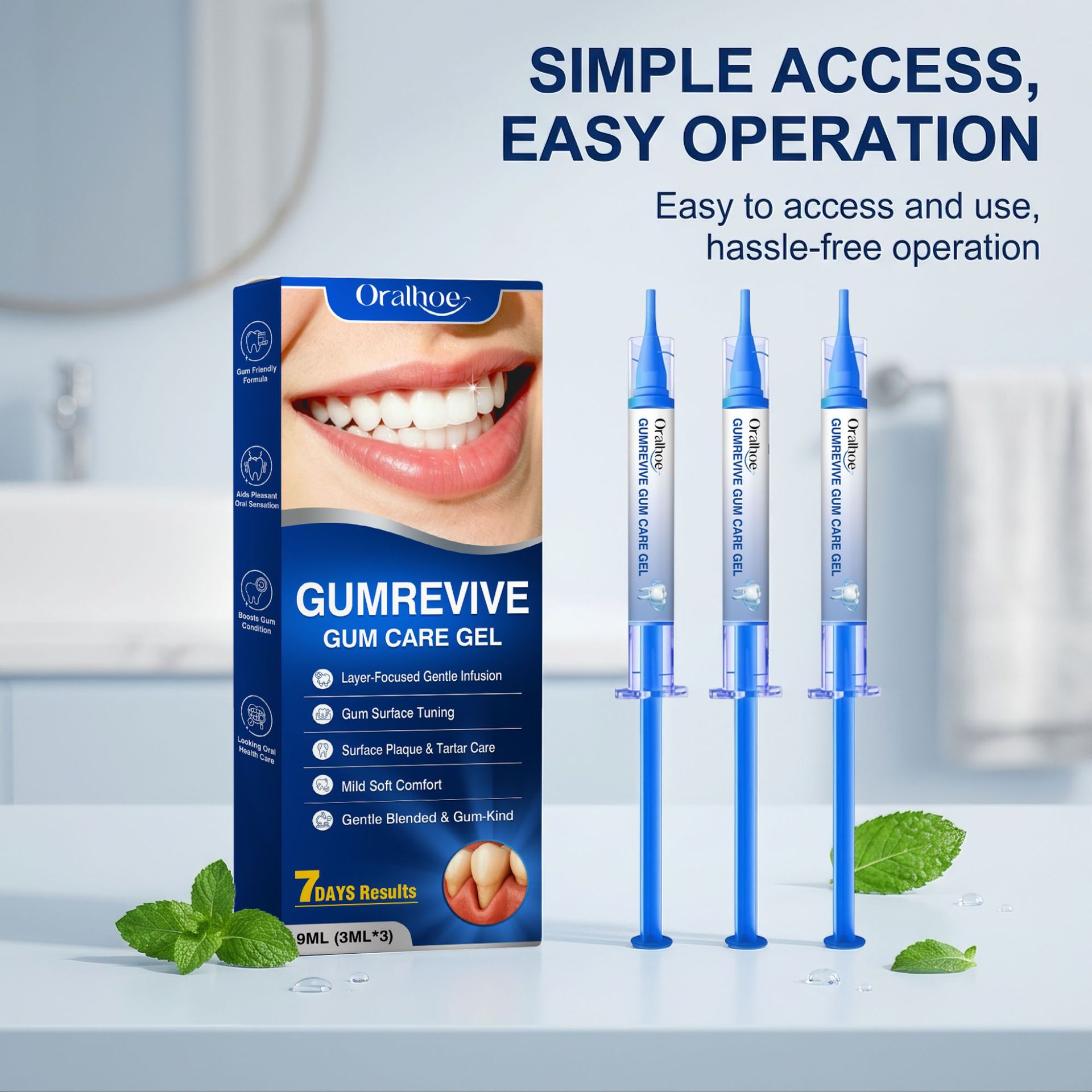 Oral Care Gel 3Pcs Gum Cleanin - Teeth Whitening With Hydrogen Peroxide recension och pris